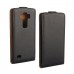 LG G4 Beat 4s - Genuine Leather Up Down Flip Protective Phone Cover Case - Black
